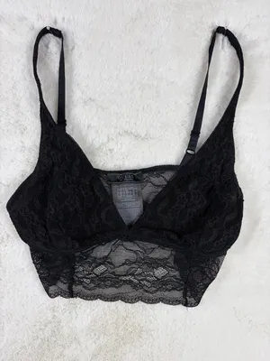 Guess Black Lace Longline Bralette Top thumbnail 5