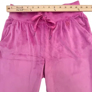 Victoria’s Secret On Pointe Pink Velour High Rise Drawstring Joggers Size Medium thumbnail 12