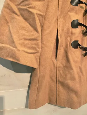 {6} Anthropologie Elevenses Removable Faux Fur Toggle Peacoat In Camel thumbnail 4