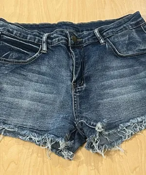 SHEIN Distressed Frayed Hem Denim Jean‎ Shorts thumbnail 1