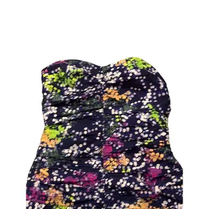 Moda International Navy Floral Polka Dot Strapless Ruffle Mini Dress 0 HOCO Prom thumbnail 6