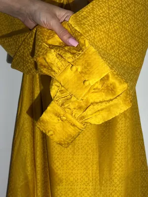 NWT Rare London Anthropologie Textured Golden Yellow Satin Tie-Front Dress thumbnail 9