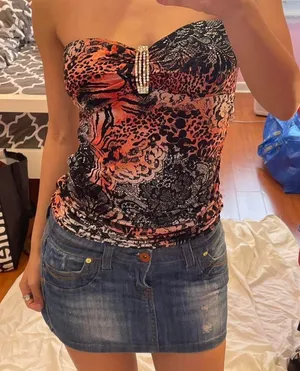 y2k strapless top Black Size 8 thumbnail 1