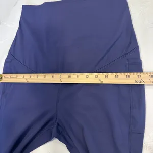G4Free Size-M BareFeel Maternity Dress‎ Flare Yoga Pants Stretchy Blue thumbnail 8