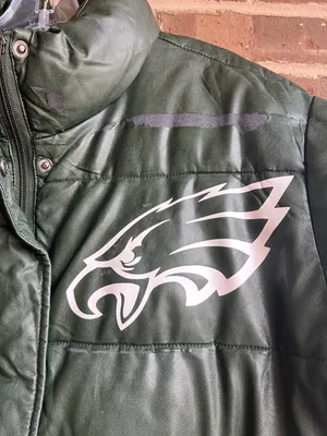 A New Day NFL Philadelphia Eagles Green Faux Leather Puffer Jacket thumbnail 3