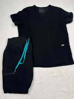 Figs Black Casma Scrub Set FREEx Yola Skinny Pants XL EUC thumbnail 1