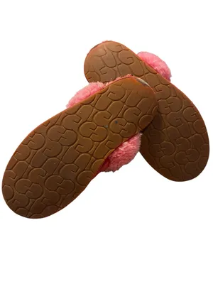 UGG Women's Pink Suede Shearling-Lined Slip-On Slippers thumbnail 6