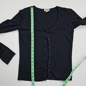 Emporio Armani Women's Black Button Front Long Sleeve Cardigan Sweater‎ Size 10 thumbnail 5