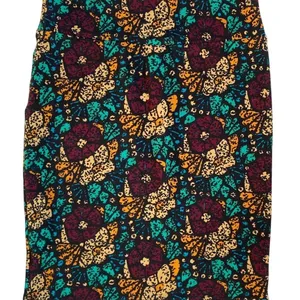 LuLaRoe Pencil Skirt Size‎ L Black Floral Print Stretch Comfortable Women's thumbnail 6