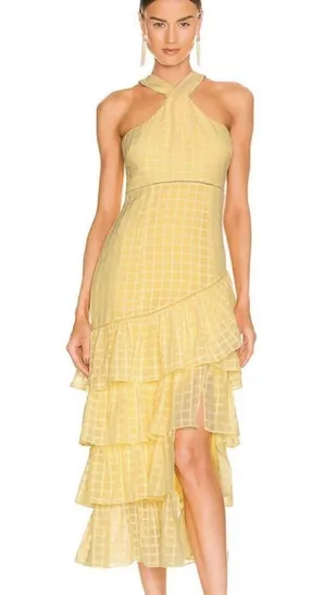 Revolve Yellow Maxi Dress Tiered  thumbnail 1