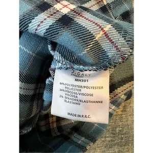 John Galt Blue Plaid Cropped Button Front Top One Size (XS / S) thumbnail 7