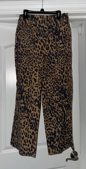 Nicole Miller cheetah print jeans thumbnail 1