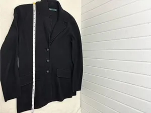 Lauren Ralph Lauren Black Cotton Sweater-Knit Blazer‎ size S thumbnail 13