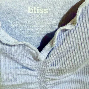 Bliss Baby Blue Spaghetti Strap Crop Top Sz M thumbnail 2