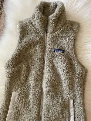 Patagonia Vest Women’s Tan Los Gatos Sherpa Fleece Pockets Full Zip thumbnail 6
