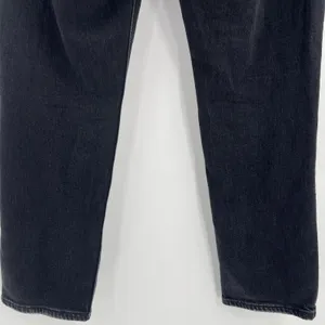 American Eagle Mom Straight Jeans Black Distressed Denim Women's Size 4‎ Short thumbnail 7