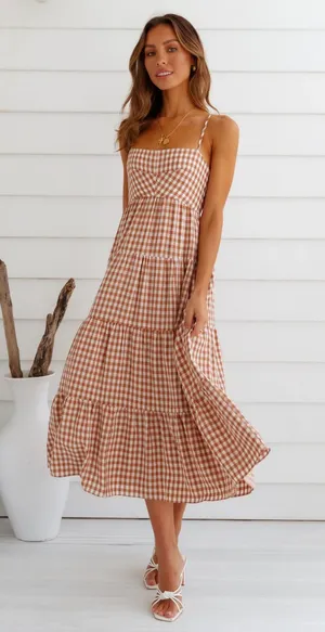 Hello Molly Maxi Gingham Dress thumbnail 1