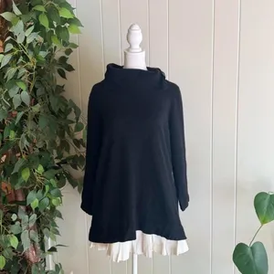 Jones New York Black Turtleneck Cashmere Sweater 3/4 Sleeve Women's Size 1X thumbnail 6