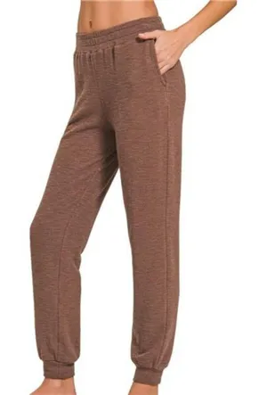 Zenana Cotton Slub‎ Jogger Pants thumbnail 1