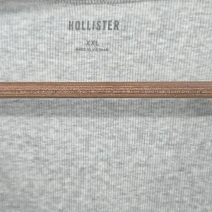 Hollister Henley T-Shirt Womens XXL Short Sleeve Ribbed Heather Gray EUC thumbnail 3