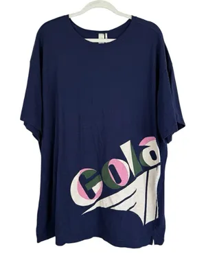 Anthropologie Gola x Anthropologie Navy Oversized Boyfriend Tee Women's Size L‎ thumbnail 1