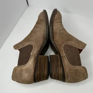 Born Suede Ankle Booties Size 10 Womens Taupe Chelsea Block Heel Shootie Western thumbnail 6