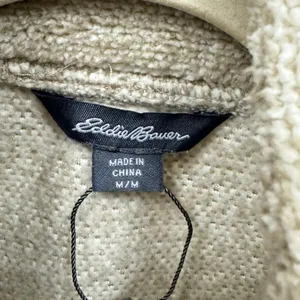 Eddie Bauer Tan Fleece Full Zip Vest Mock Neck Oatmeal Medium Fall Contemporary thumbnail 6