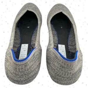 Rothys Grey Shoes Comfortable Round Toe Office Neutral The Flat Taupe Heather 7 thumbnail 6