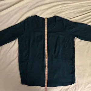 Peruzzi Dark Teal 3/4 Sleeve Top Size 8 Blue thumbnail 5