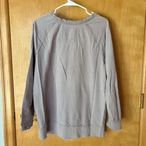 Disney Parks Sweatshirt Women Medium Purple Mickey Mouse Live Laugh Relax V-Neck thumbnail 3