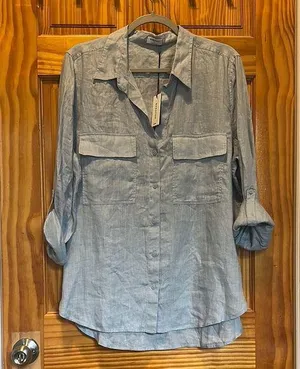 Aritzia Gray Button Down Shirt thumbnail 1
