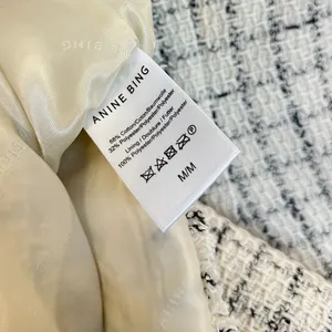 ANINE BING Janet Tweed Dress in White Plaid Size Medium NWT thumbnail 10