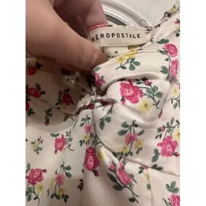 Aeropostale Mini Dress Medium White Ivory Pink‎ Floral Y2K thumbnail 6