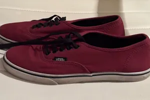 Vans Authentic Burgundy Canvas Lace Up‎ Low Top Sneakers Women thumbnail 1