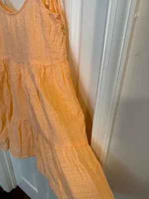 aerie Peach Textured Tiered Mini Sundress thumbnail 8