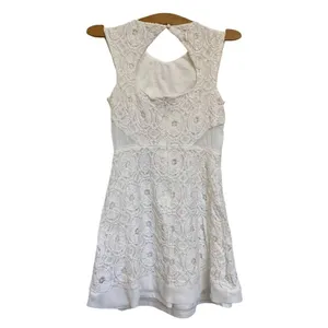 Kimchi Blue Ivory Floral Lace Fit and Flare Mini Dress Back‎ Keyhole Size 4 thumbnail 6