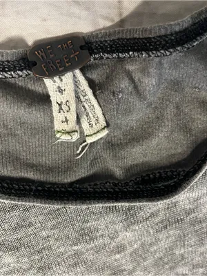 WE THE FREE Macchiato Top Grey Burnout Long Sleeve High Low Hem Oversize Size XS thumbnail 9