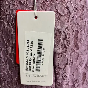 NWT JJ's House Lace Full Length Dress Womens 14 Wisteria Formal‎ Wedding Event thumbnail 10