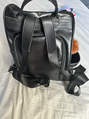 Black faux Leather Backpack - Unbranded thumbnail 3