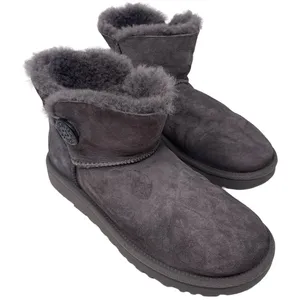 UGG Bailey Button Charcoal Grey Suede Boots Women’s Size 11 thumbnail 1
