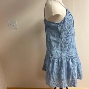Aerie Eyelet Floral Mini Babydoll Cotton Dress Powder Blue size M thumbnail 3