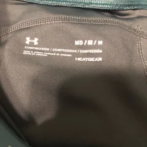 Under Armour grey teal compression cropped leggings size‎ medium activewear thumbnail 9