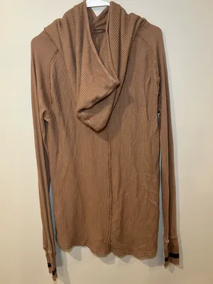 Free People We the Free Waffle Long Sleeve Hooded Shirt thumbnail 2