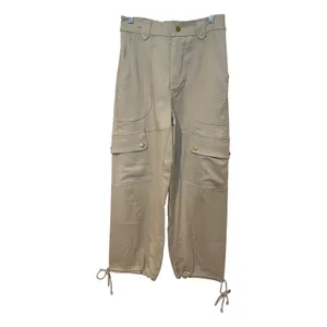 Line & Dot Weekend Cargo Pants Tan Khaki High Waist Utility Size Small thumbnail 2