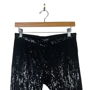 Tally Weijl Sequin Skinny Pants‎ Womens 10 Black Stretch Clubwear Y2K Glam thumbnail 3