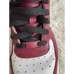 Nike Air Force 1 AF1 Burgundy Red Black White Low Top Sneakers‎ Shoes 6.5 thumbnail 5
