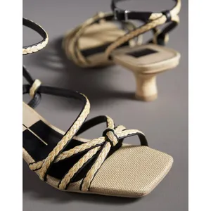 Dolce Vita x Anthropologie Black Neutral Bev Braid Kitten Heels NEW Size 6.5 thumbnail 6
