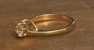 Vintage Simulated Diamond Flower Ring Gold thumbnail 6