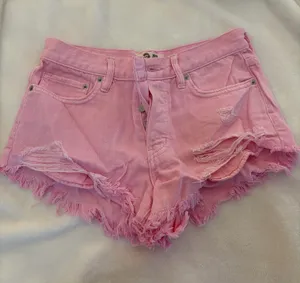 Free People We the Free Pink Denim Shorts thumbnail 1