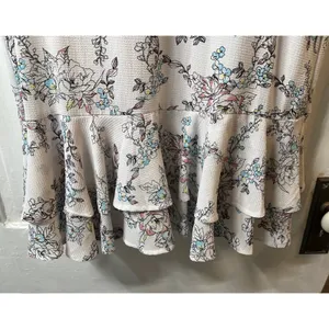 MiamiWomen Floral Print V Neck Sleeveless Ruffle Hem Dress Size Medium thumbnail 4